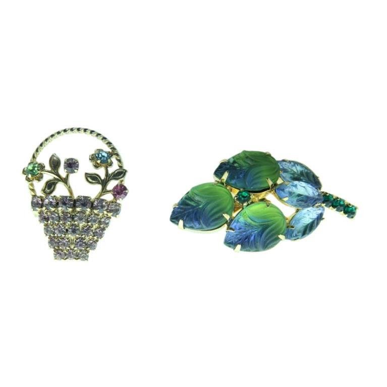 2 Costume Rhinestone Pin Brooches (1 of 2)