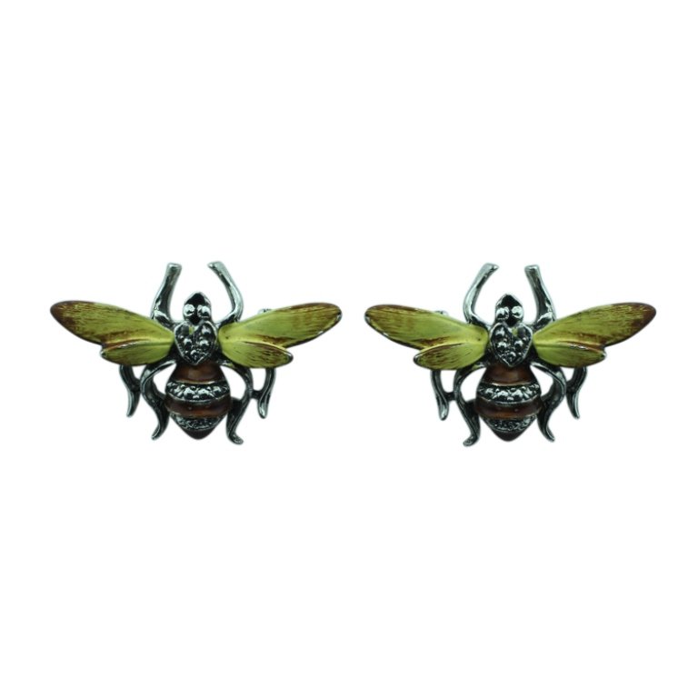 2 Vintage Enamel Painted Bee Pin Brooches (1 of 2)