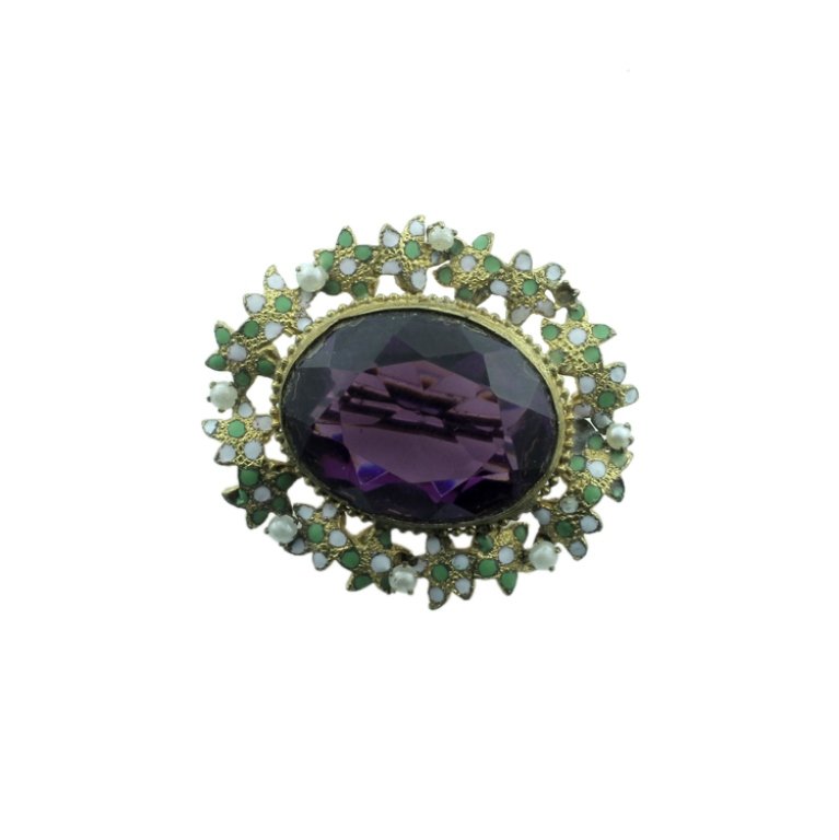 Enamel and Gemstone Brooch (1 of 2)