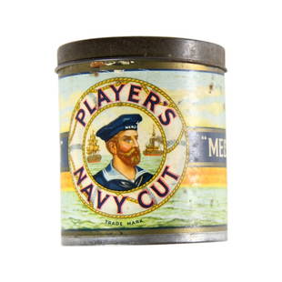 Players Navy Cut Medium Cigarette Tin: Est. $ 30 - 50 Players Navy Cut Medium Cigarette Tin