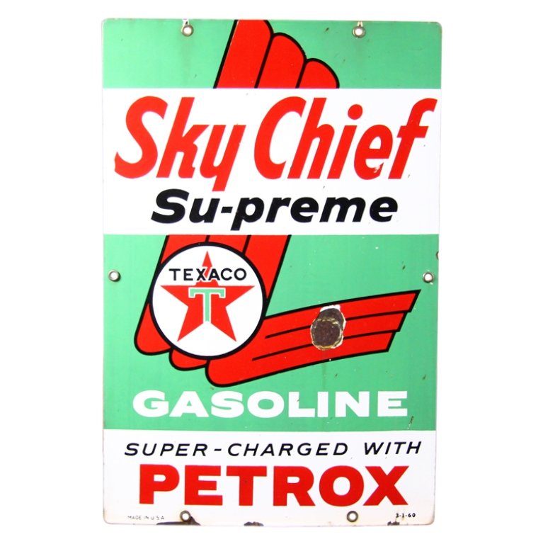 Sky Chief Texaco Porcelain Sign (1 of 2)