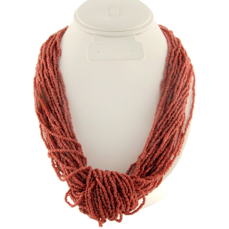 Beaded Coral Multi Strand Necklace (1 of 1)