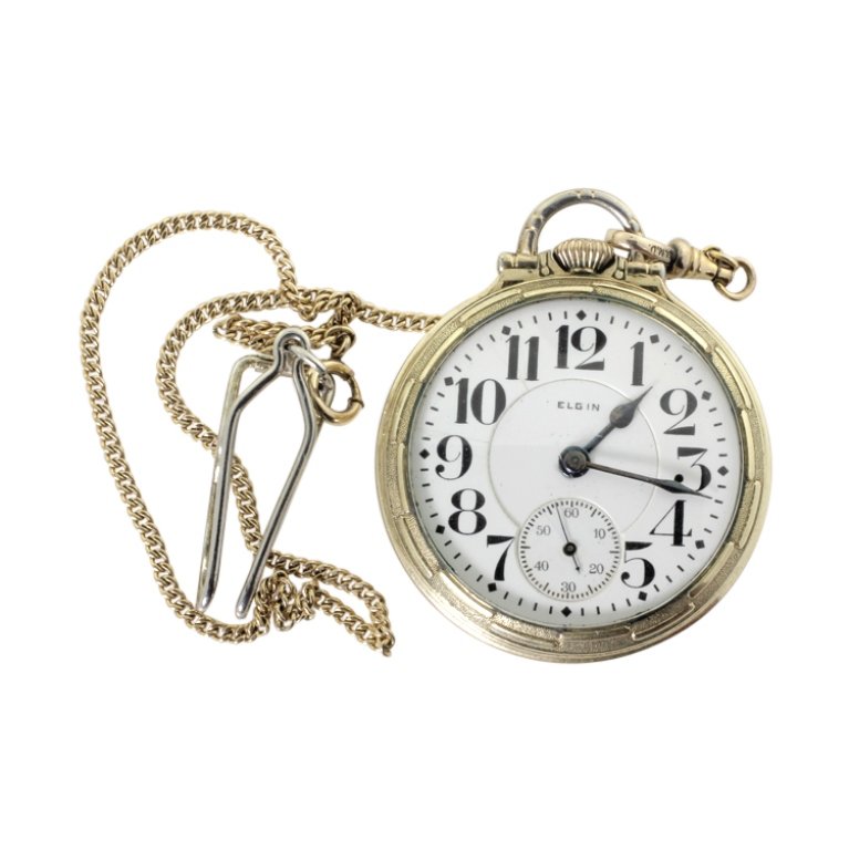 Elgin Pocket Watch and Chain (1 of 4)