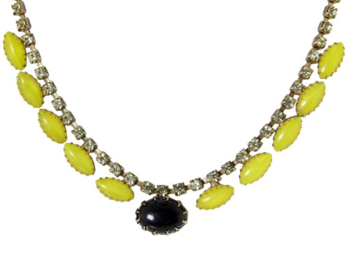 Vintage Rhinestone & Gemstone Necklace (1 of 2)