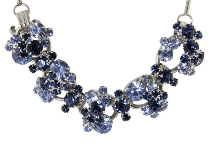 Vintage Two Tone Blue Gemstone Necklace (1 of 2)