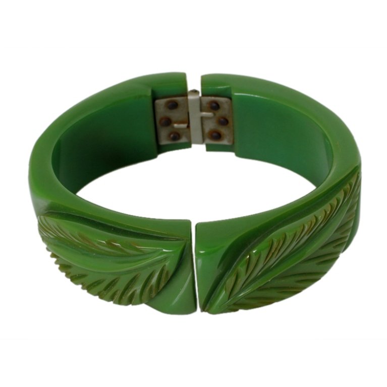 Vintage Floral Bakelite Bangle Bracelet (1 of 2)