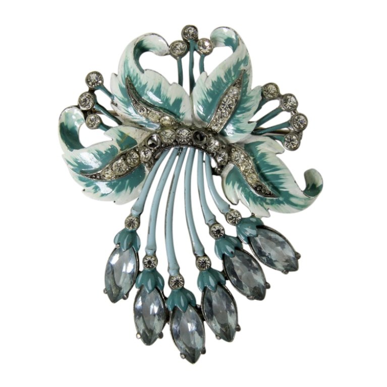 Vintage Staret Enamel & Gemstone Brooch (1 of 3)