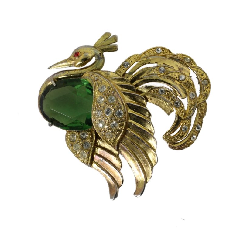 Vintage Gemstone Bird Brooch (1 of 3)