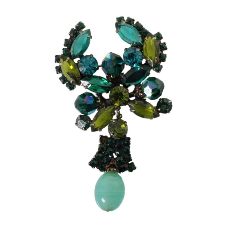 Vintage Gemstone and Glass Bead Brooch (1 of 2)