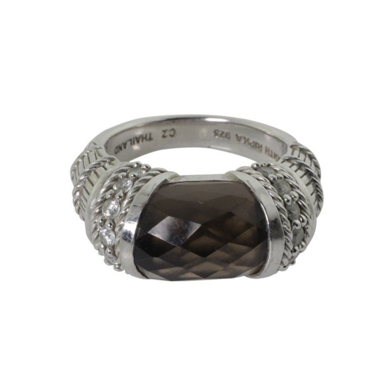 Judith Ripka Sterling and Smokey Quartz Ring (1 of 2)