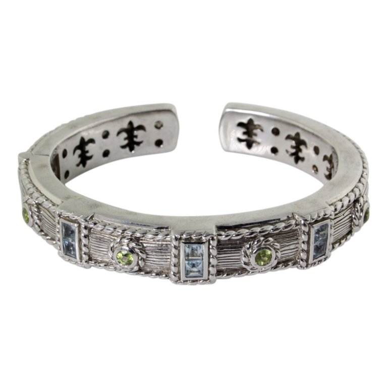 Judith Ripka Sterling Hinged Bangle (1 of 2)