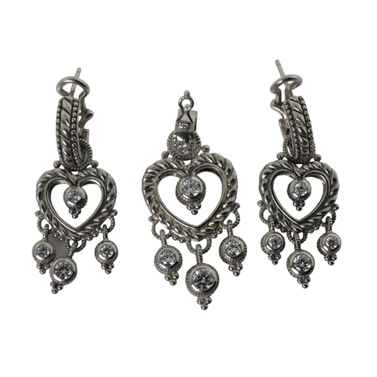 Judith Ripka Sterling Earring and Pendant Set (1 of 1)