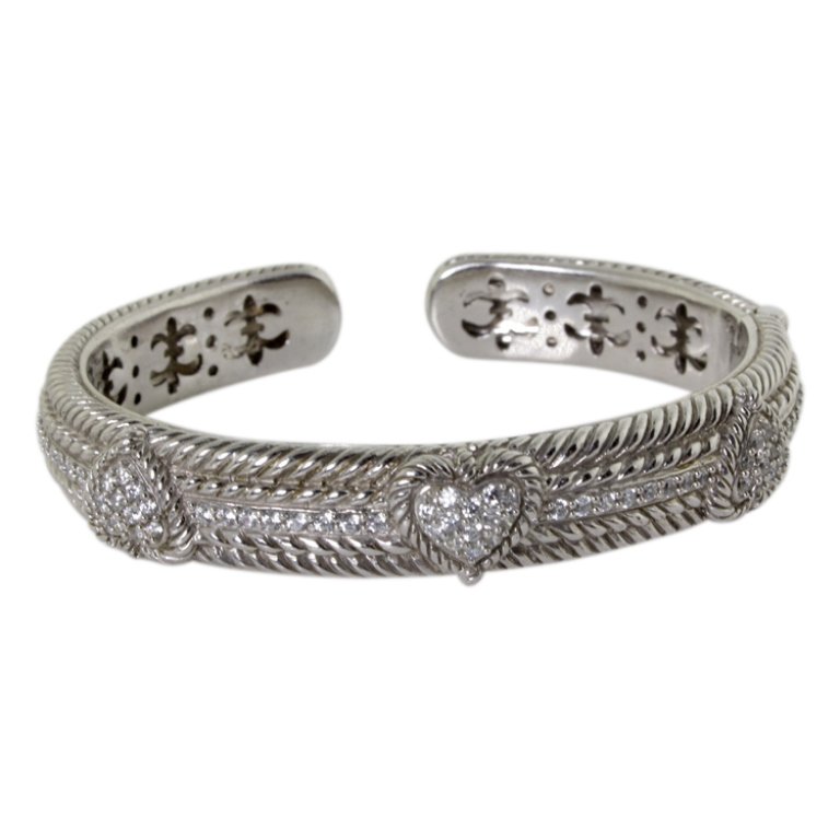 Judith Ripka Sterling Hinged Bangle (1 of 2)
