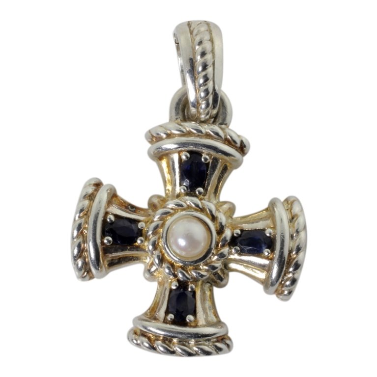 Judith Ripka Sterling Cross Pendant (1 of 2)