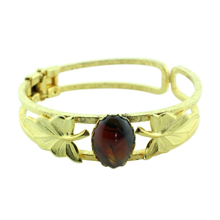 Gold Tone Hinged Bracelet (1 of 2)