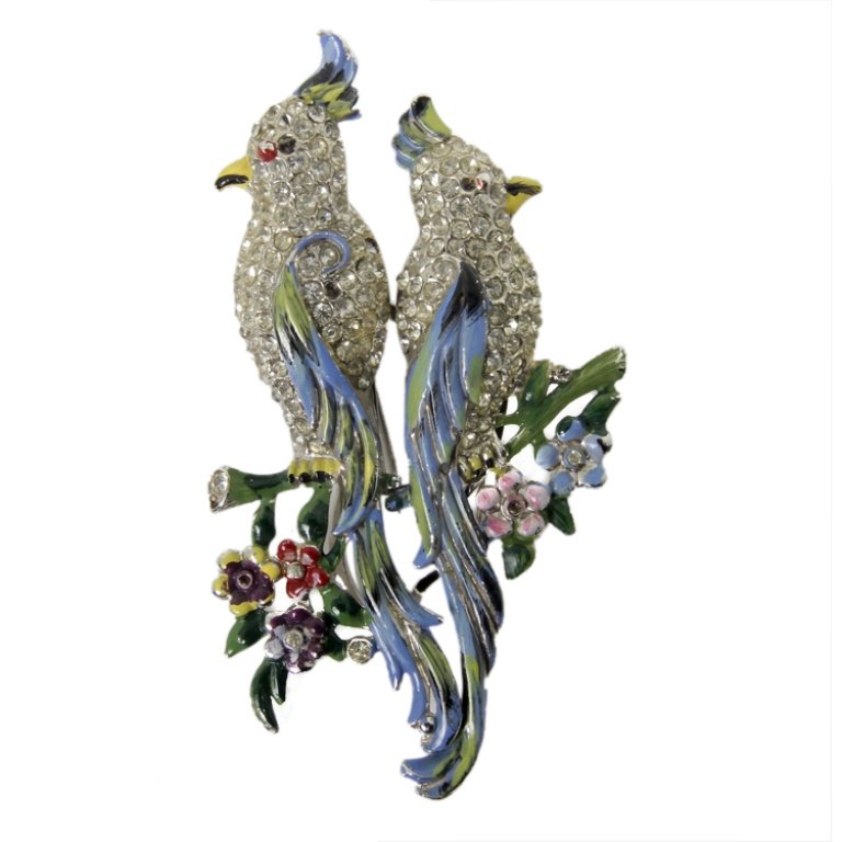 Vintage Coro Duette Bird Brooch Clip (1 of 2)