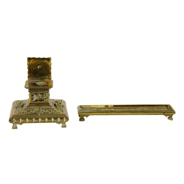 Brass Ink Well & Pen Holder (1 of 3)