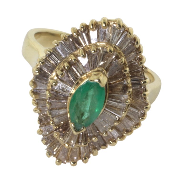Emerald and Diamond Cocktail Ring (1 of 3)