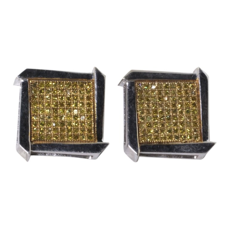 1.00 ct tw Yellow Diamond Earrings (1 of 1)