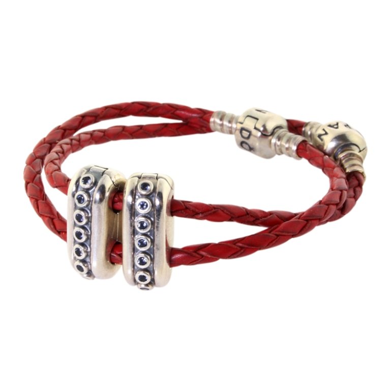 Double Strand Red Leather Bracelet (1 of 1)