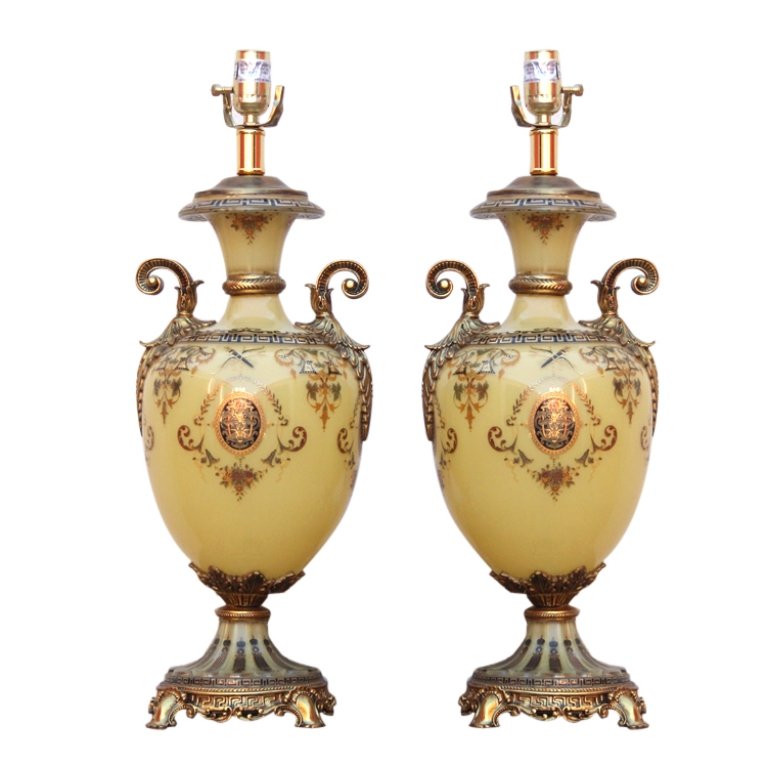 Ormolu Mounted Two Handled Lamp (1 of 2)