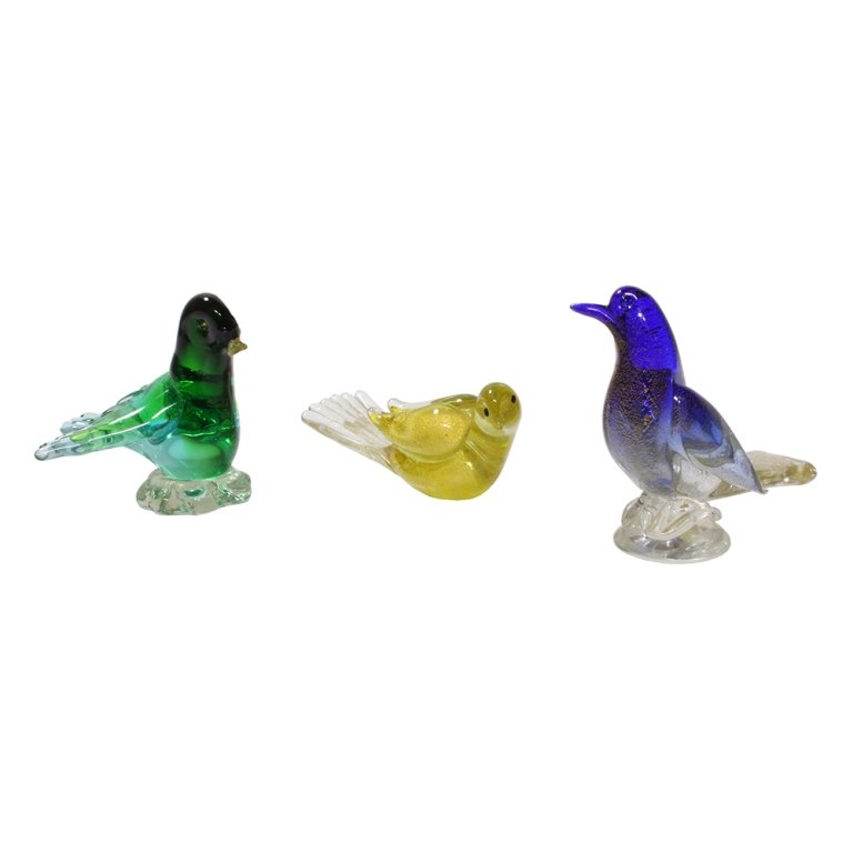 Group of Three Glass Birds- (2) Murano (1 of 4)