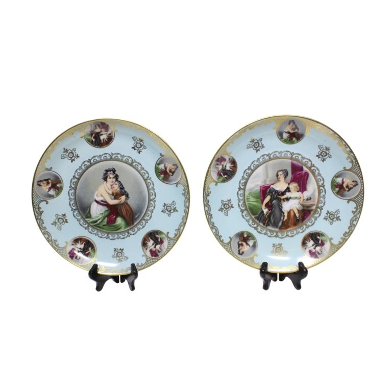 Pair of Mitterteich Bavaria Figural Plates (1 of 2)
