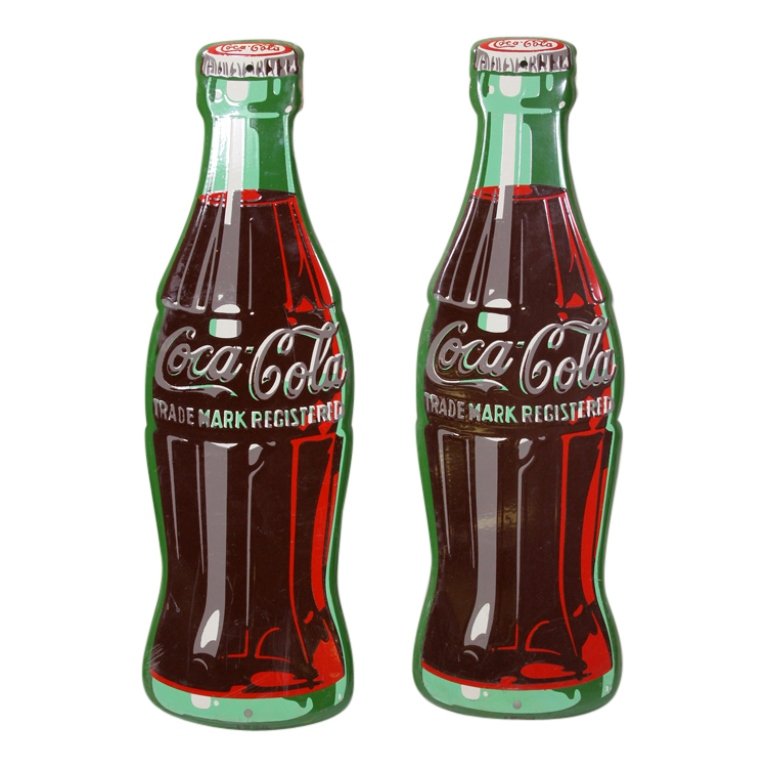 Pair of Coca Cola Bottle Signs (1 of 2)