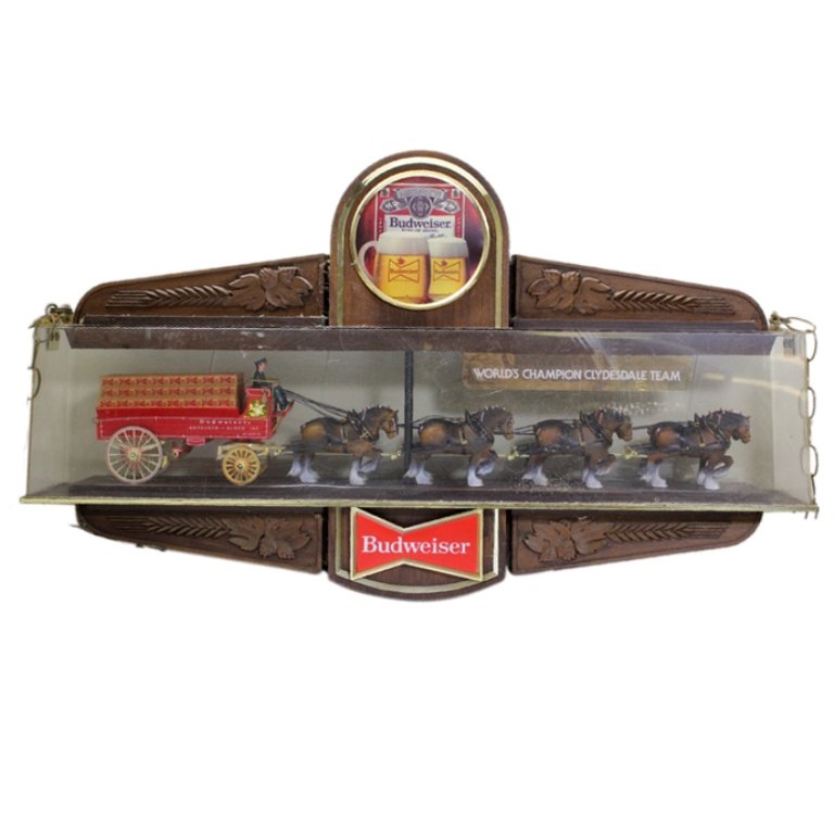 Budweiser Clydesdale Horse Pool Table Clock Sign (1 of 2)