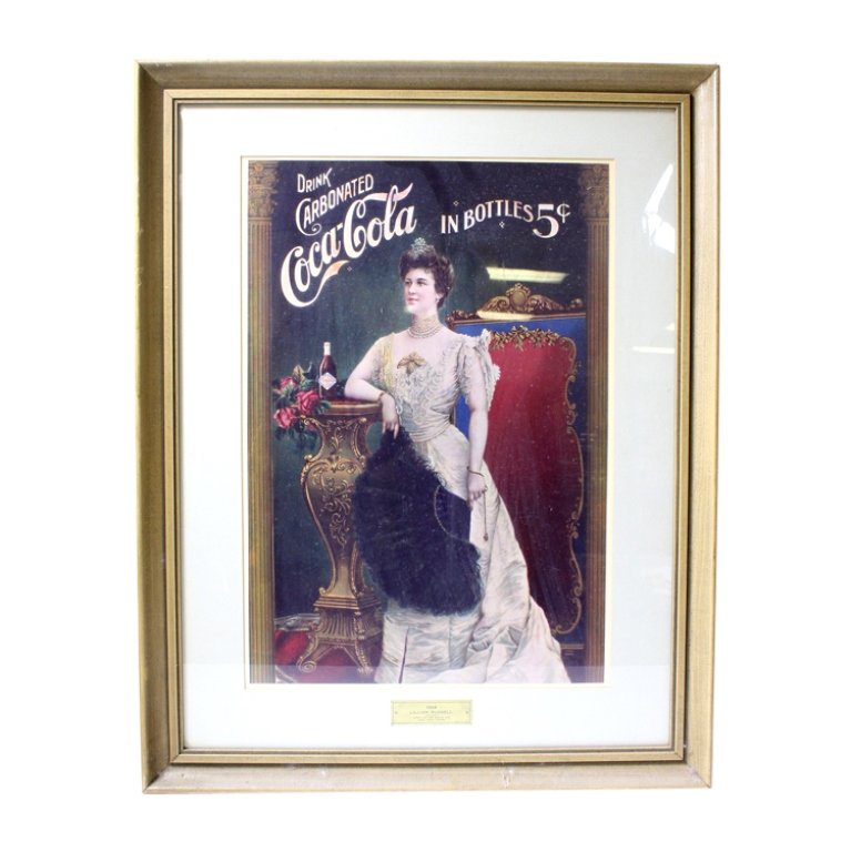 Framed Coca Cola 1904 Lillian Russell Print (1 of 3)