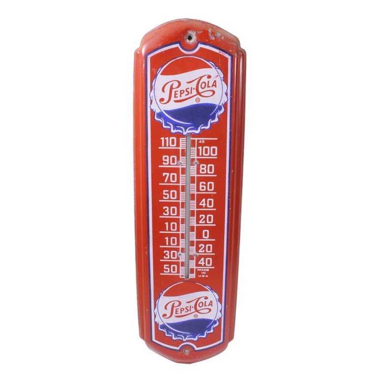 Vintage Pepsi Cola Metal Thermometer (1 of 2)
