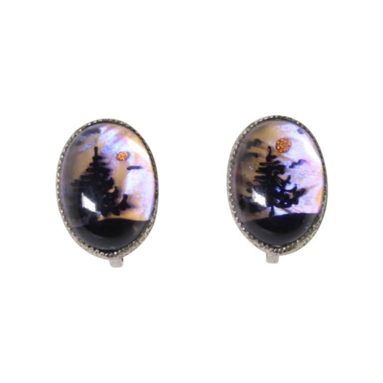 Vintage Butterfly Wing Painted Earrings (1 of 1)
