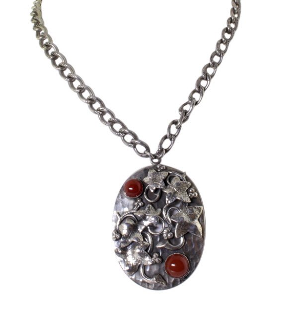 Napier 1950s Carnelian Glass Pendant Necklace (1 of 2)