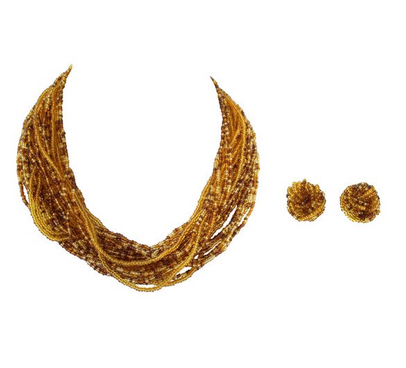 Vintage Miriam Haskell Beaded Necklace and Earring (1 of 4)