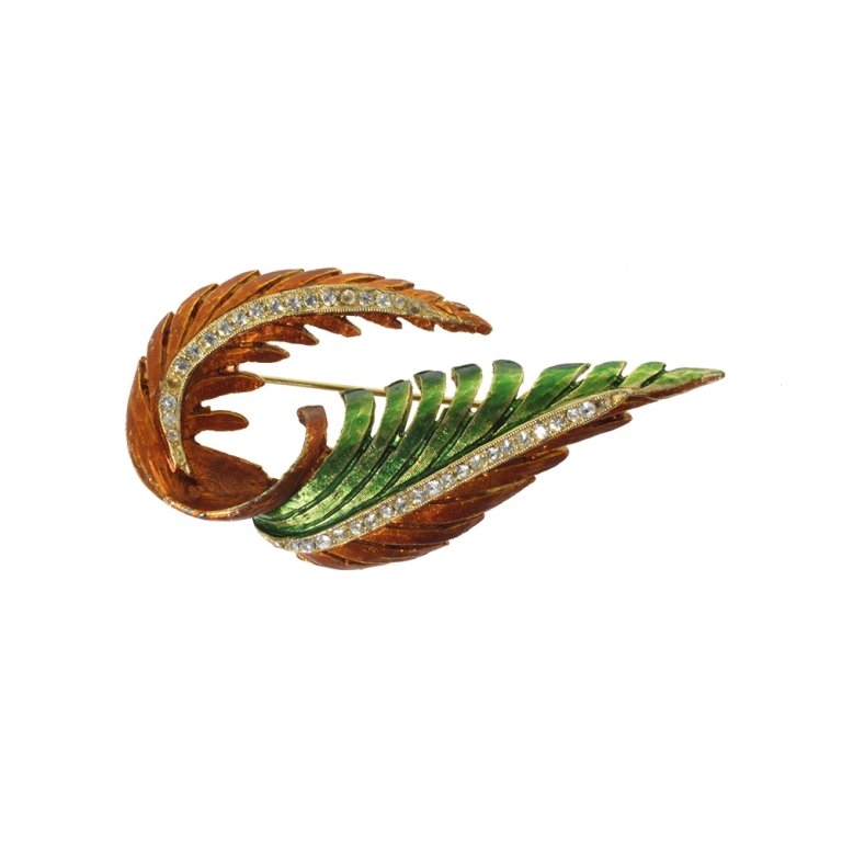 Vintage Hattie Carnegie Leaf Brooch (1 of 3)