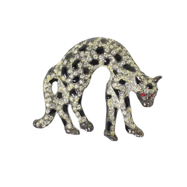 Vintage Rhinestone Cat Brooch (1 of 3)