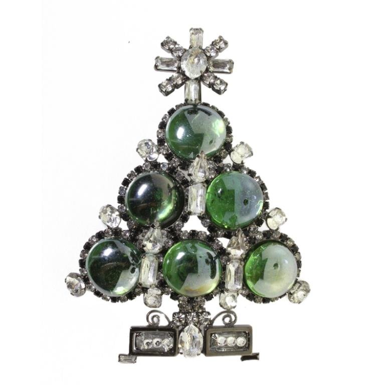 Lawrence Vrba Crystal Christmas Tree Brooch (1 of 2)