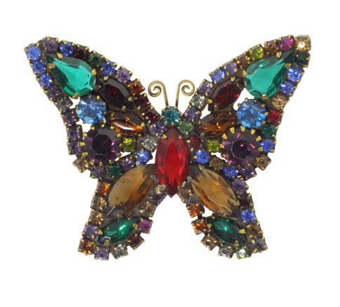 Vintage Rhinestone Butterfly Brooch (1 of 2)