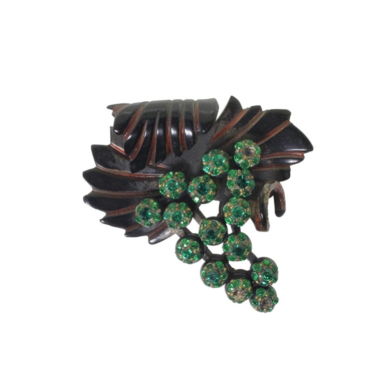 Vintage Celluloid Grape Cluster Brooch (1 of 2)