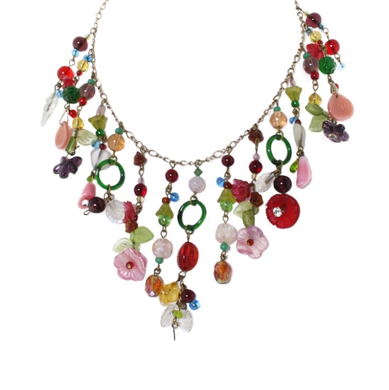 Vintage Gold Filled Glass Bead Chain Necklace (1 of 2)