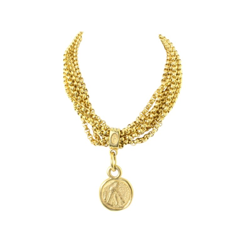 Carolee Six Strand Roman Coin Necklace (1 of 3)