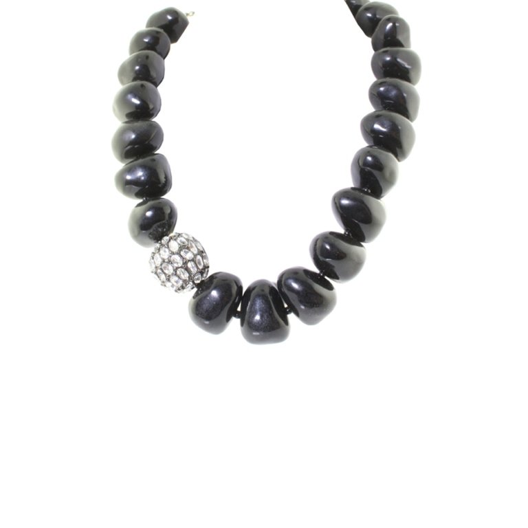 Kenneth J Lane Chunky Bead Rhinestone Necklace (1 of 3)