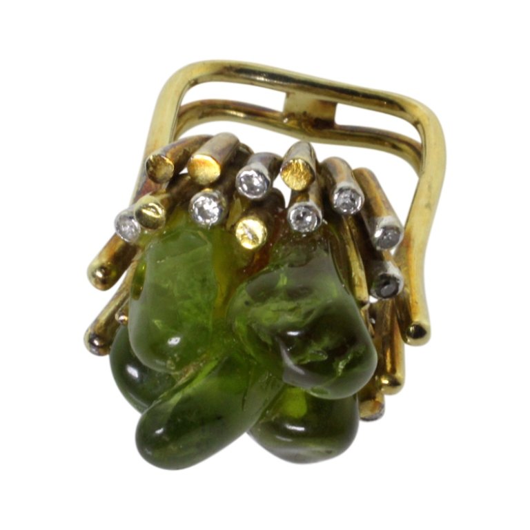 14k Diamond and Gemstone Modernist Ring (1 of 3)