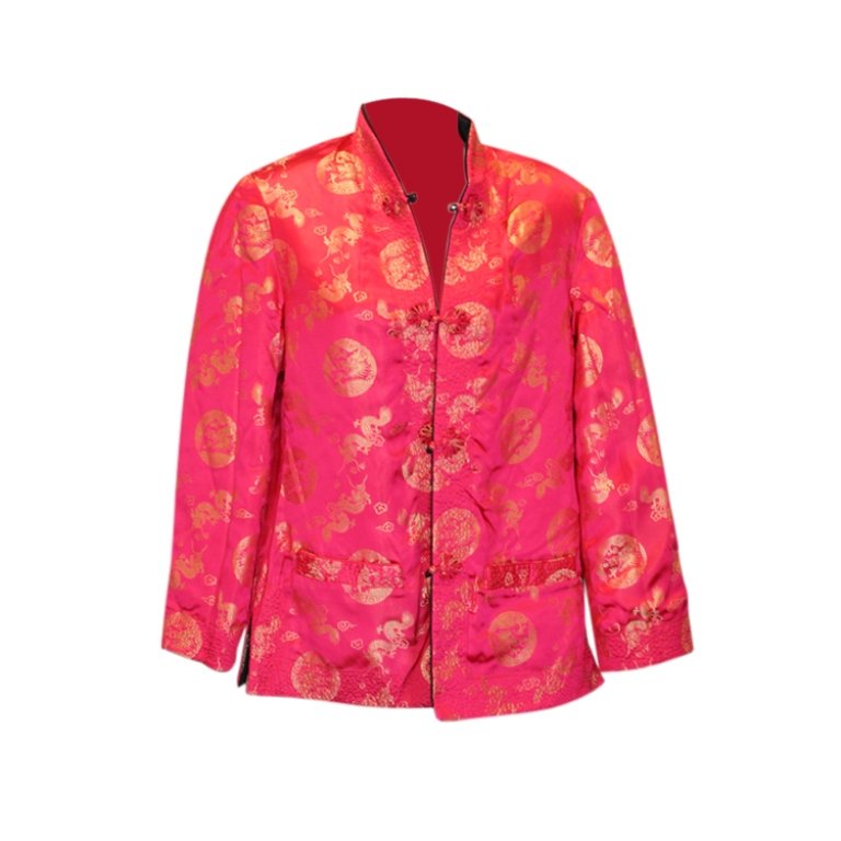 Vintage Chinese Reversible Ladies Jacket: Est. $ 50 - 75 Vintage Chinese Reversible Ladies Jacket. Unmarked Jacket. Unknown fabric or size. Bust 39 and length is 26.5 inches. Good condition.