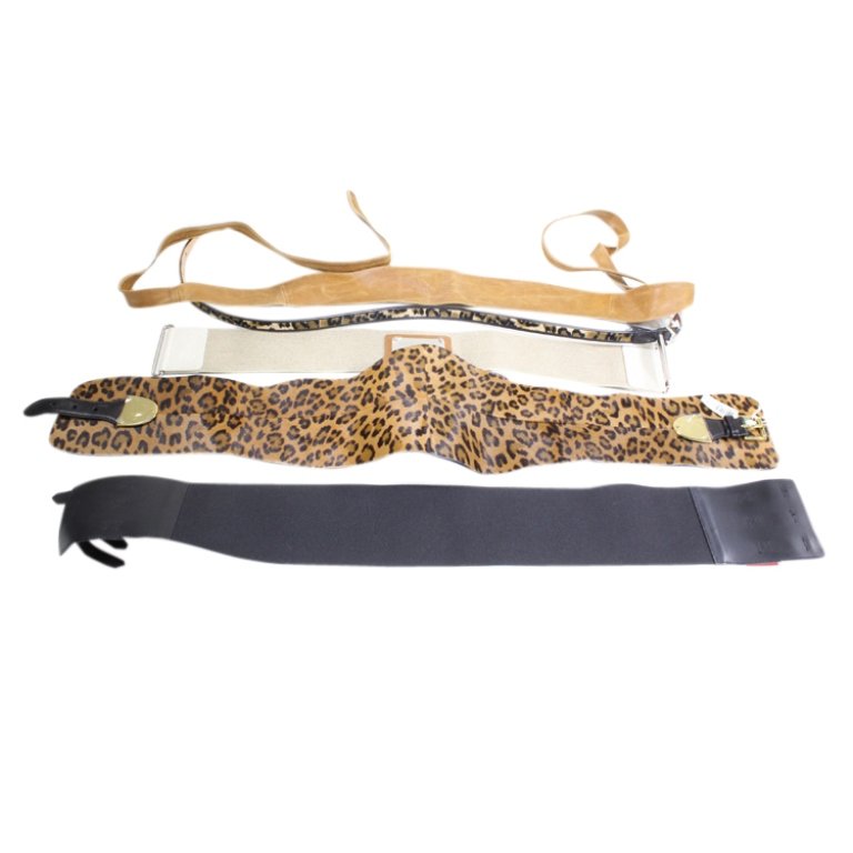 Group of 5 Belts Some Designer: Est. $ 50 - 75 Group of 5 Belts Some Designer. Brighton belt is 35.25 inches. Ralph Lauren, Made in Italy, never used (plastic still over metal) 35 inches. Stretch black thick belt, Made in Italy, 31.