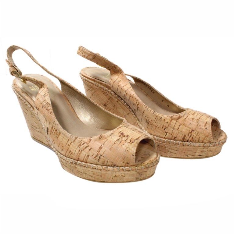 Stuart Weitzman Cork Style Platform Sandal Shoes (1 of 2)