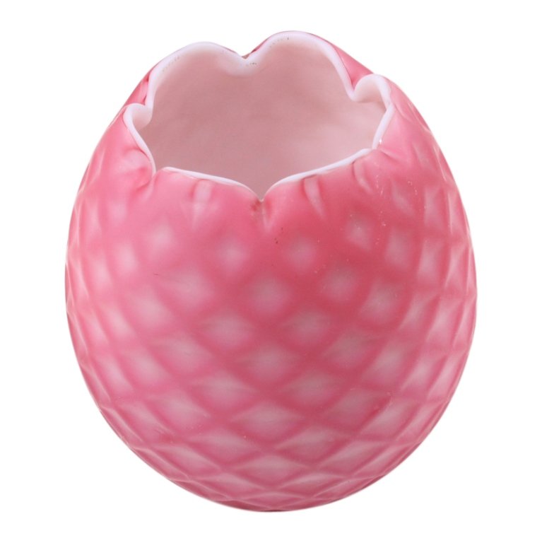 Air Trap Rose Bowl: Est. $ 40 - 60 Air Trap Rose Bowl. Measures 4 inches tall and 3.5 inches across. Unmarked.