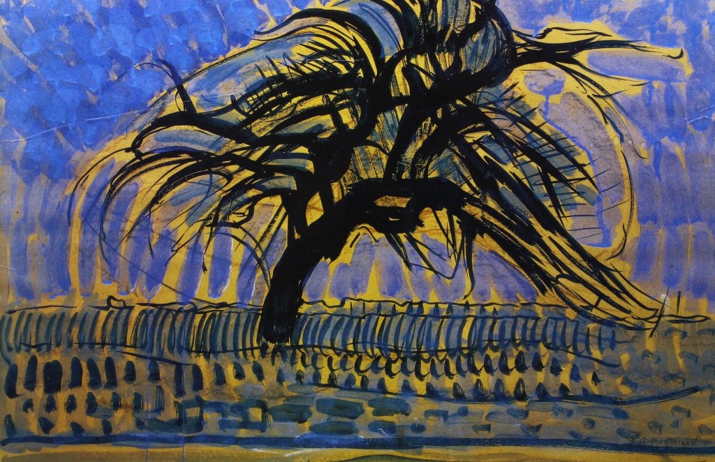 Piet Mondrian Blue Tree Poster (1 of 3)