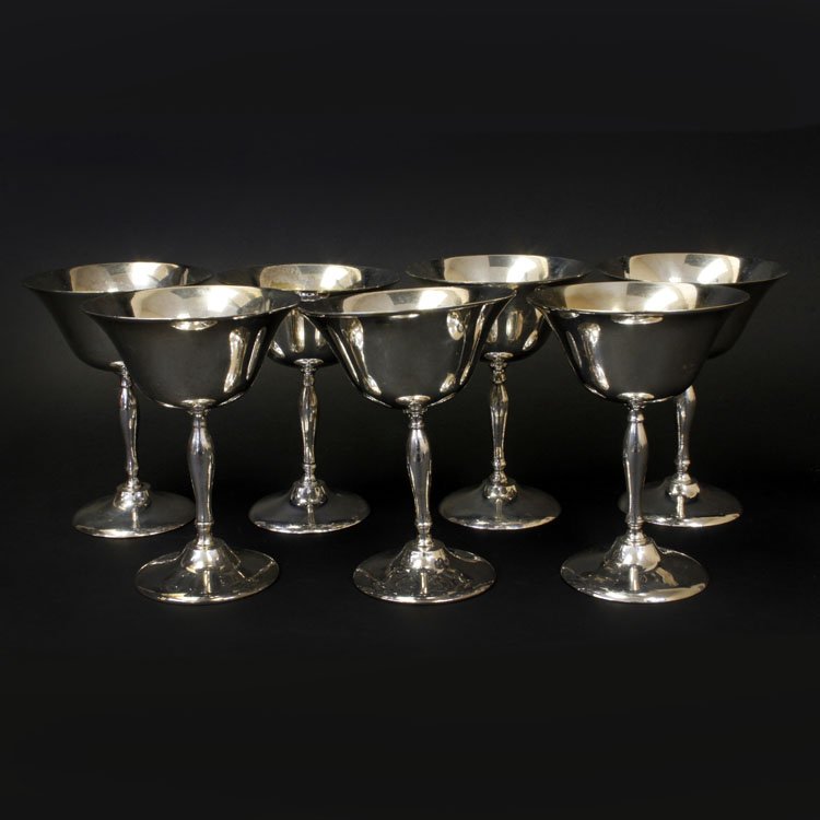 Set of Seven Leonard E.P.N.S Goblets (1 of 2)