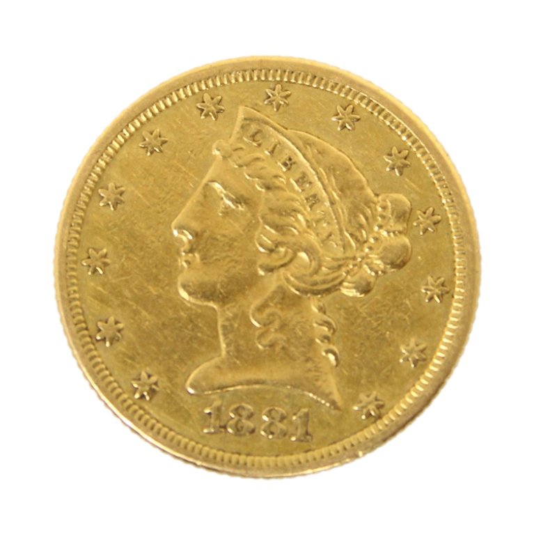 1881 5 Dollar Half Eagle Gold Coin (1 of 2)